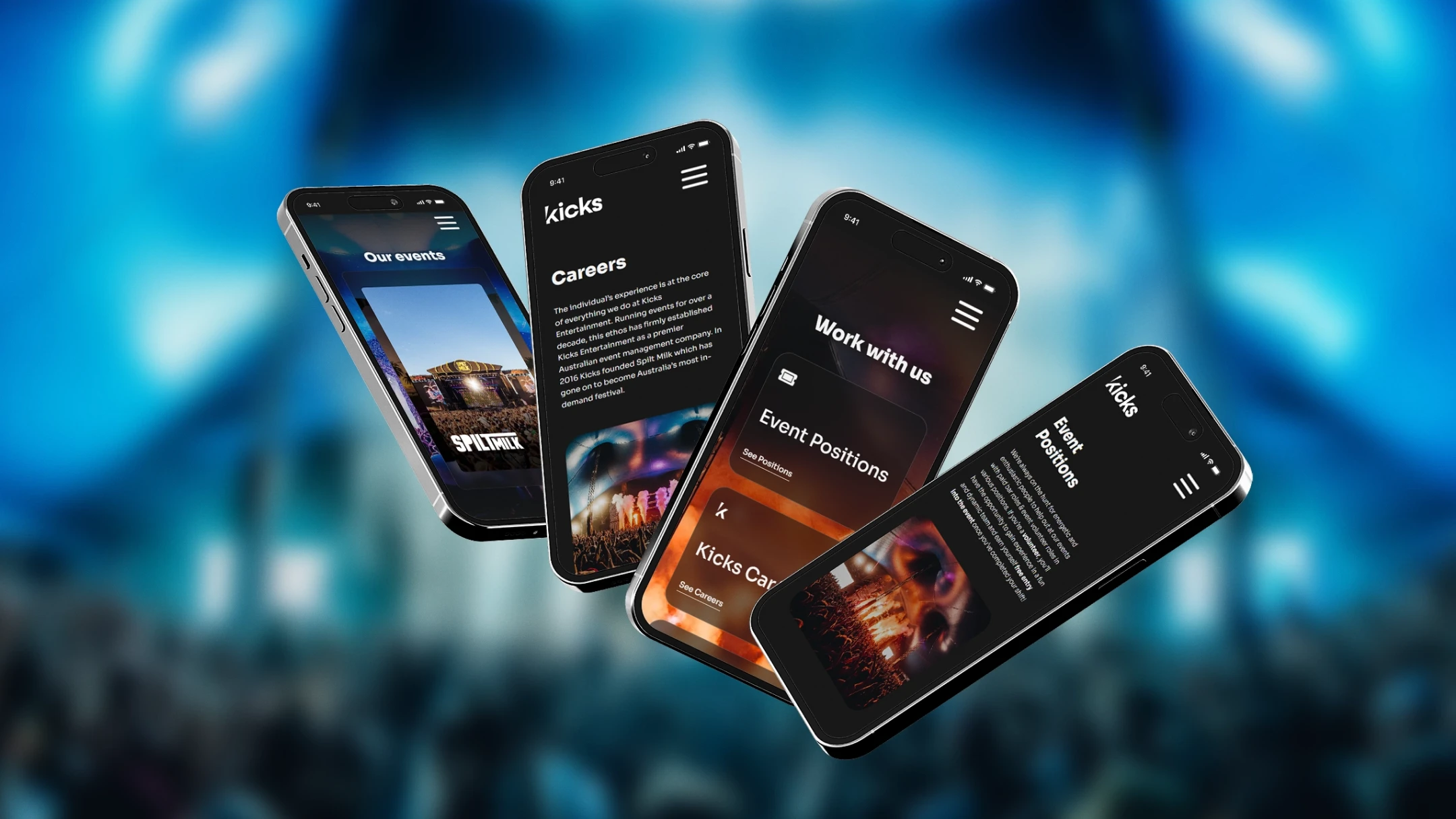 Kicks website on devices